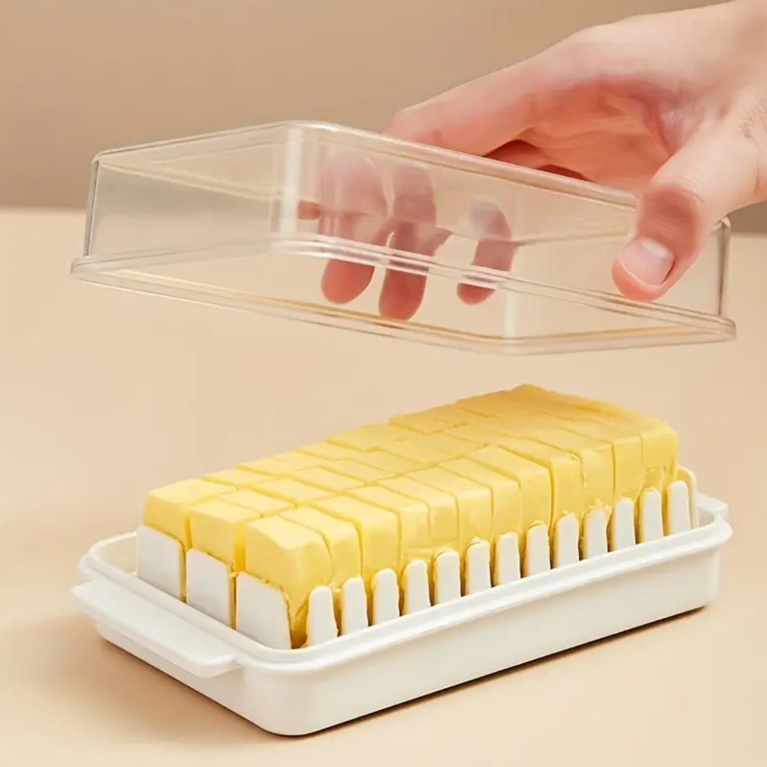 5848 Butter storage box with slicer for easy cutting,cheese butter organizer dispenser for kitchen refrigerator,Transparent plastic butter box with lid,butter cutter slicer storage tray (1 Pc) 5848 Butter storage box with slicer for easy cutting,cheese butter organizer dispenser for kitchen refrigerator,Transparent plastic butter box with lid,butter cutter slicer storage tray (1 Pc)